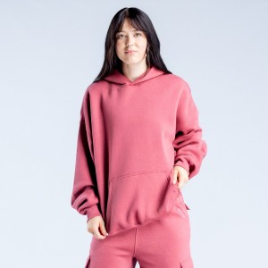 Bluza z Kapturem DFYNE Lanyi Edit Oversized Damskie Jasny Różowe | 0615-QZHUG