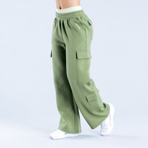 Joggery DFYNE Lanyi Edit Wide Leg Cargo Damskie Jasny Zielone | 5347-CTHIQ