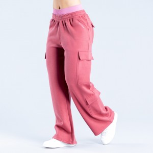 Joggery DFYNE Lanyi Edit Wide Leg Cargo Damskie Jasny Różowe | 9567-XZFIS