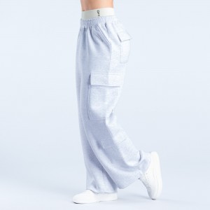 Joggery DFYNE Lanyi Edit Wide Leg Cargo Damskie Szare | 1759-YKNLA