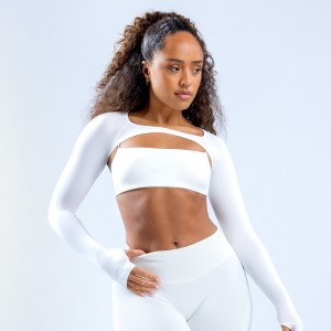 Shrug DFYNE Defy Long Sleeve Damskie Białe | 3026-XJWSN