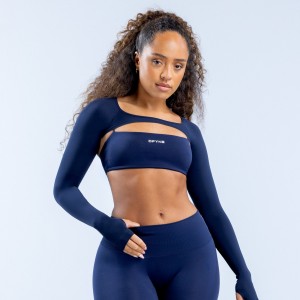 Shrug DFYNE Defy Long Sleeve Damskie Granatowe | 1058-RULEV