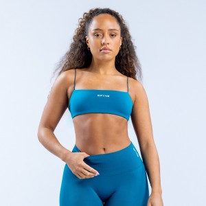 Stanik Sportowy DFYNE Defy Strappy Damskie Niebieskie | 9061-ATHSU