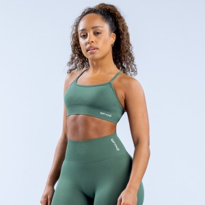 Stanik Sportowy DFYNE Dynamic Backless Damskie Zielone | 3481-TVILR