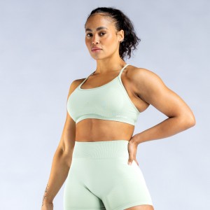 Stanik Sportowy DFYNE Dynamic Backless Damskie Zielone | 9037-WVILH