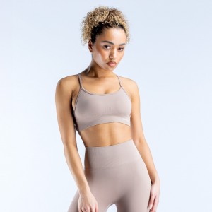 Stanik Sportowy DFYNE Dynamic Backless Damskie Beżowe | 8397-EPYAG