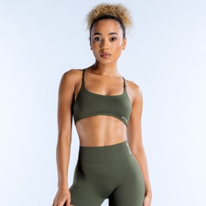 Stanik Sportowy DFYNE Dynamic Twist Back Damskie Oliwkowe | 8912-SAZHJ