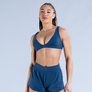 Stanik Sportowy DFYNE Origin Minimal Damskie Niebieskie | 2853-JGKHS