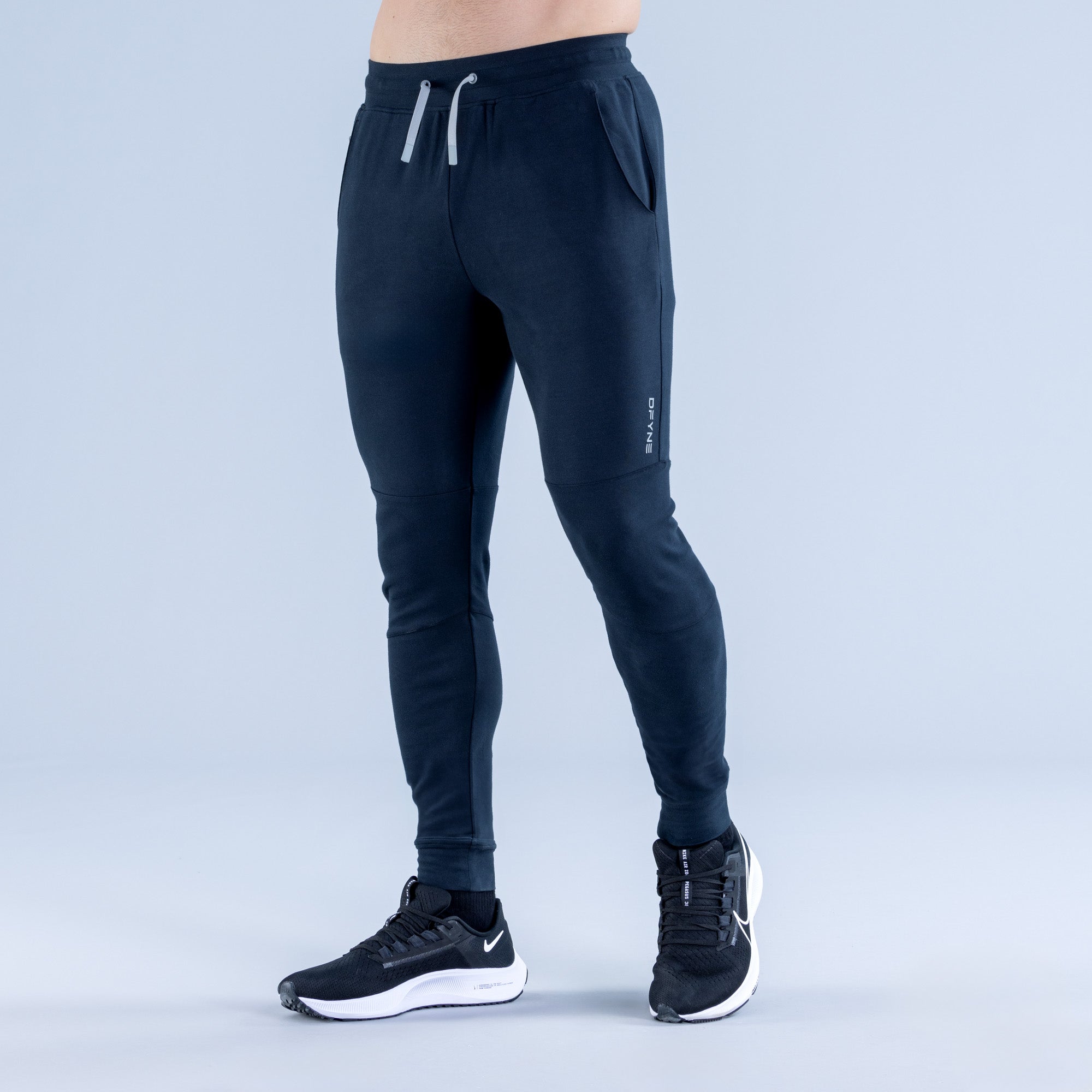 Joggery DFYNE Stealth Tapered Męskie Czarne | 6072-VQGXA