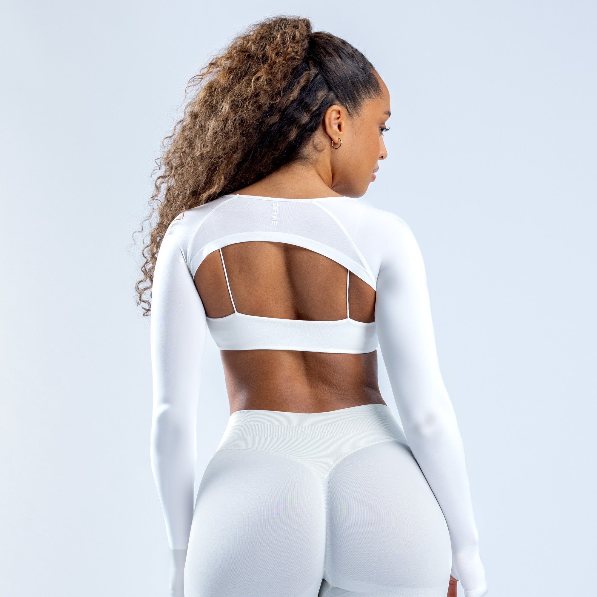 Shrug DFYNE Defy Long Sleeve Damskie Białe | 3026-XJWSN