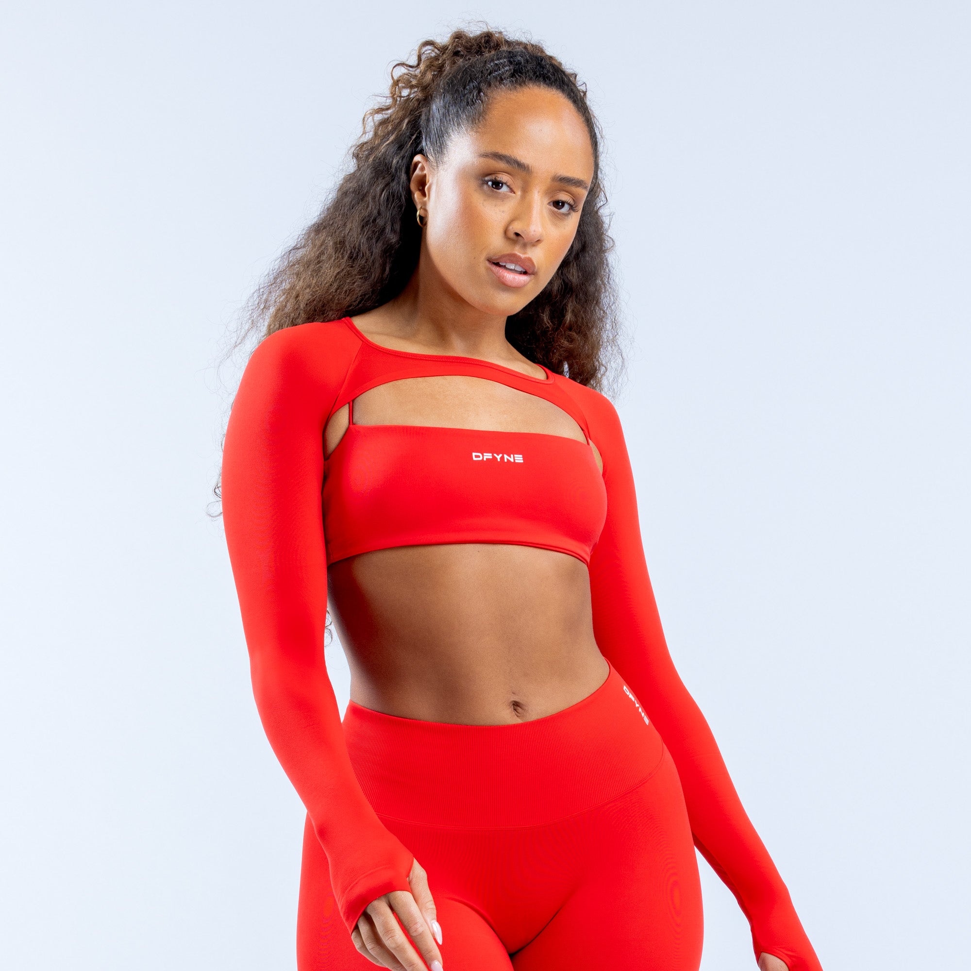 Shrug DFYNE Defy Long Sleeve Damskie Pomarańczowe | 9672-ZJNVE