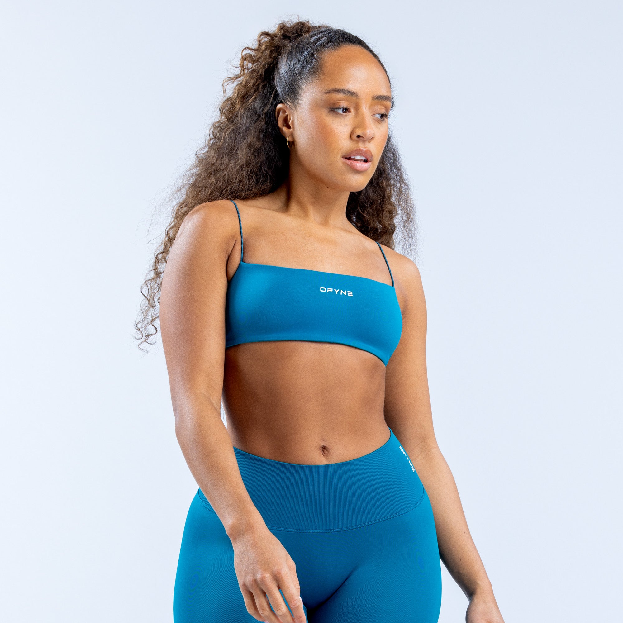 Stanik Sportowy DFYNE Defy Strappy Damskie Niebieskie | 9061-ATHSU