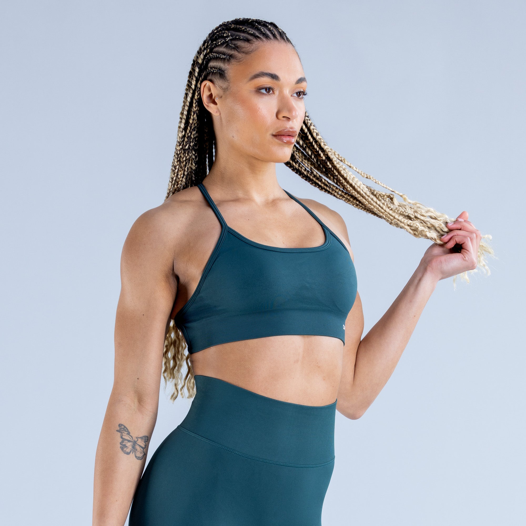 Stanik Sportowy DFYNE Dynamic Backless Damskie Ciemny Turkusowe Zielone | 2873-NYIET