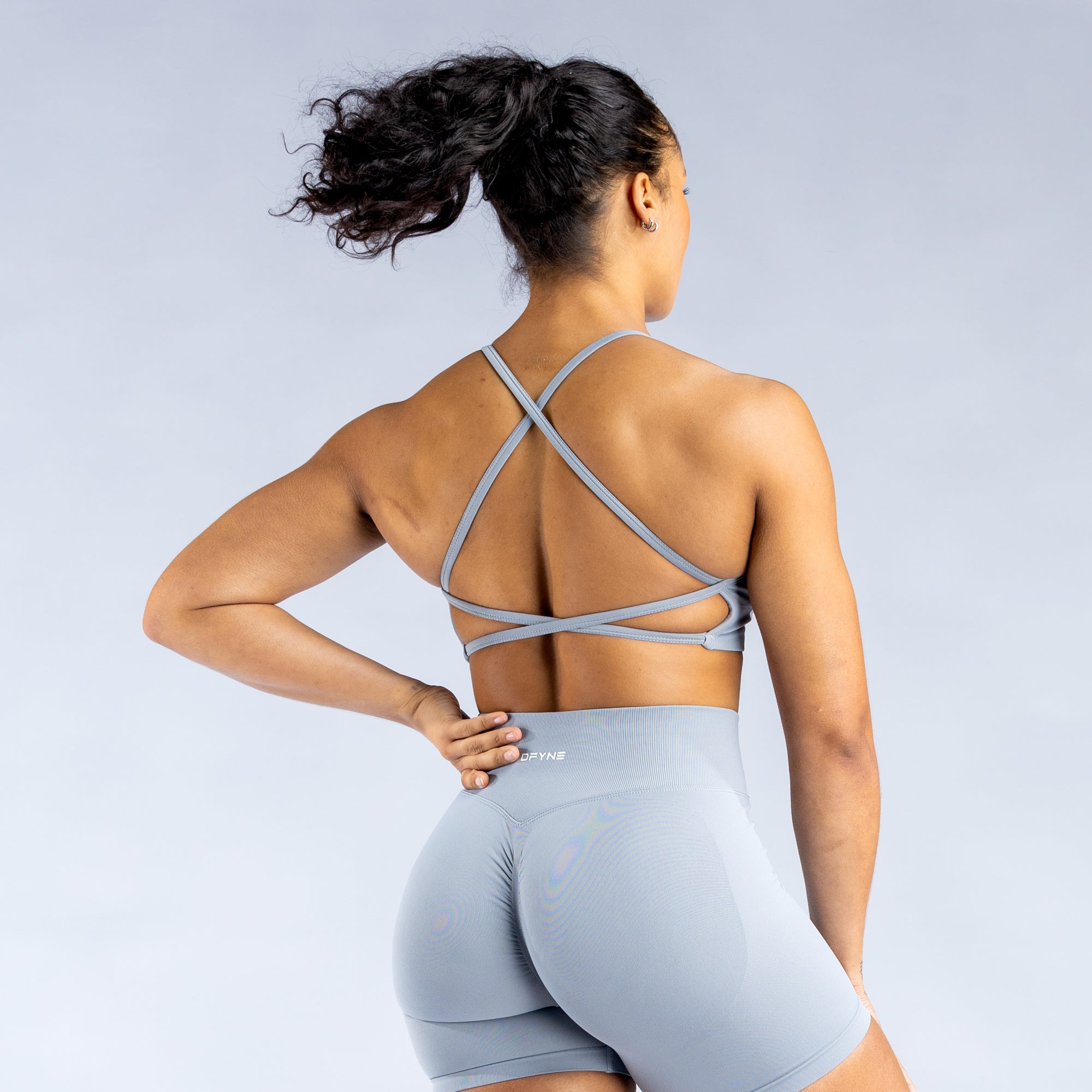 Stanik Sportowy DFYNE Dynamic Backless Damskie Głęboka Szare | 1539-LYKHN