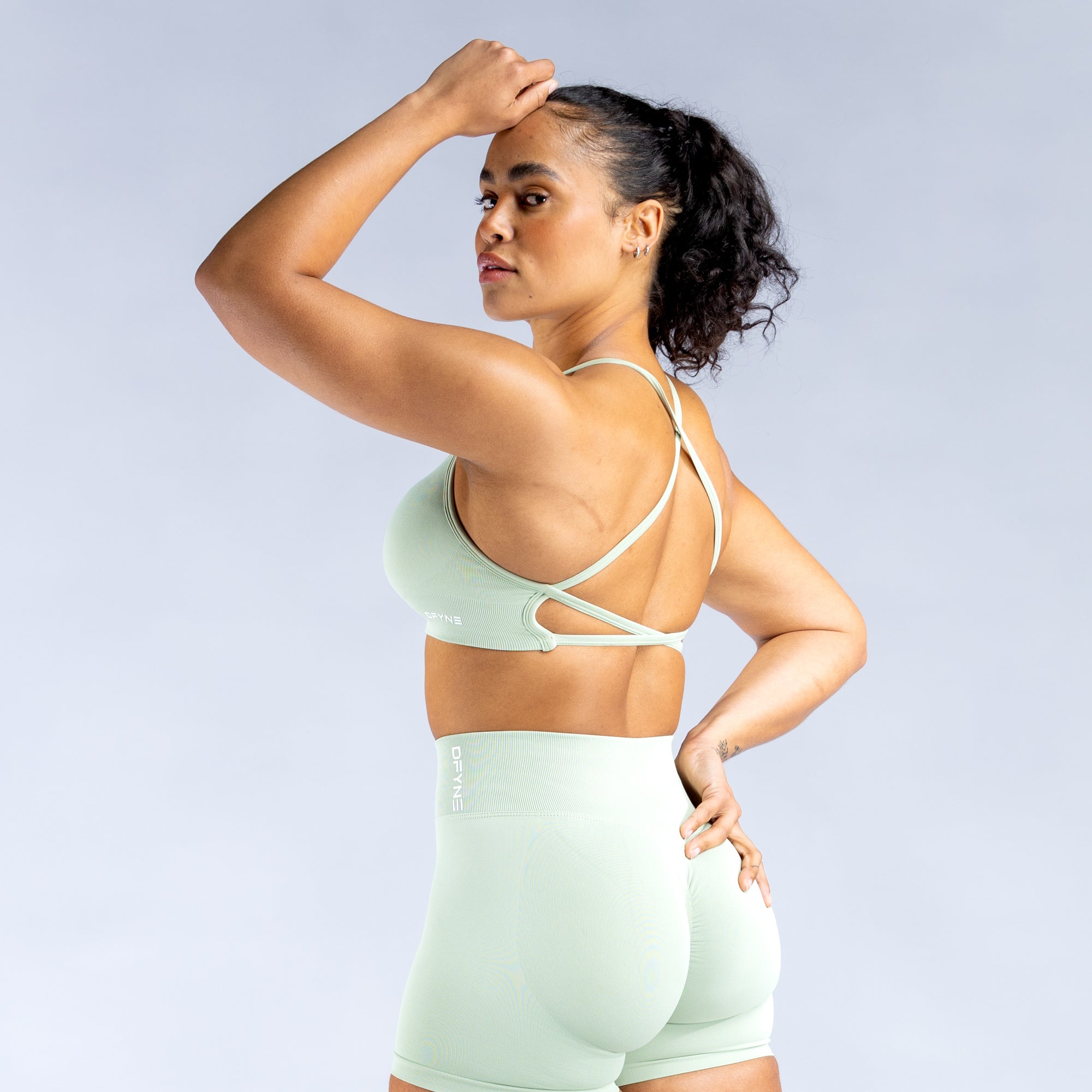 Stanik Sportowy DFYNE Dynamic Backless Damskie Zielone | 9037-WVILH